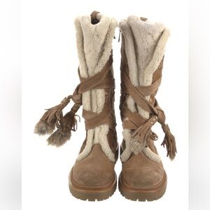 Moncler Brown Shearling Winter Boots